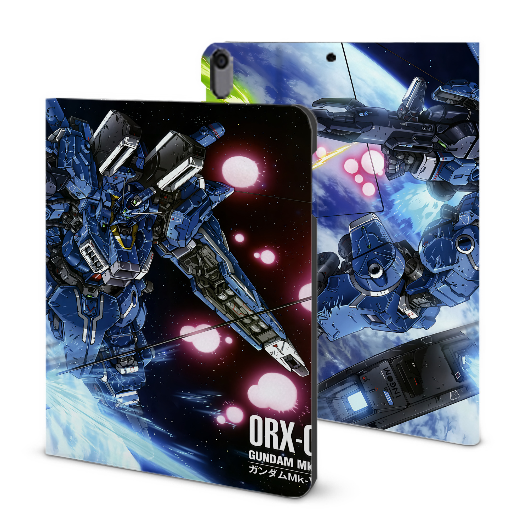 （画像用） 機動戦士ガンダム Mobile Suit Gundam IPad ケース ブック型 PUレザー TPU 耐衝撃 軽量 薄型 ペン収納なし 全面保護 IPad 各モデル対応